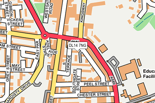 DL14 7NG map - OS OpenMap – Local (Ordnance Survey) DL14 7NG map - OS OpenMap – Local (Ordnance Survey)