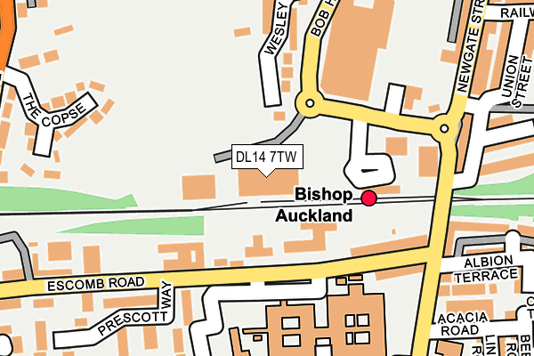 DL14 7TW map - OS OpenMap – Local (Ordnance Survey) DL14 7TW map - OS OpenMap – Local (Ordnance Survey)