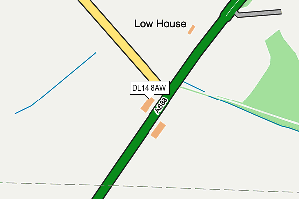 DL14 8AW map - OS OpenMap – Local (Ordnance Survey) DL14 8AW map - OS OpenMap – Local (Ordnance Survey)