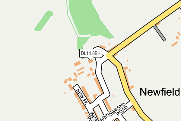 DL14 8BH map - OS OpenMap – Local (Ordnance Survey) DL14 8BH map - OS OpenMap – Local (Ordnance Survey)