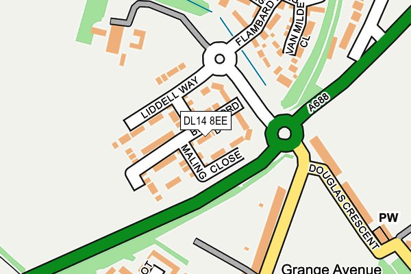 DL14 8EE map - OS OpenMap – Local (Ordnance Survey) DL14 8EE map - OS OpenMap – Local (Ordnance Survey)