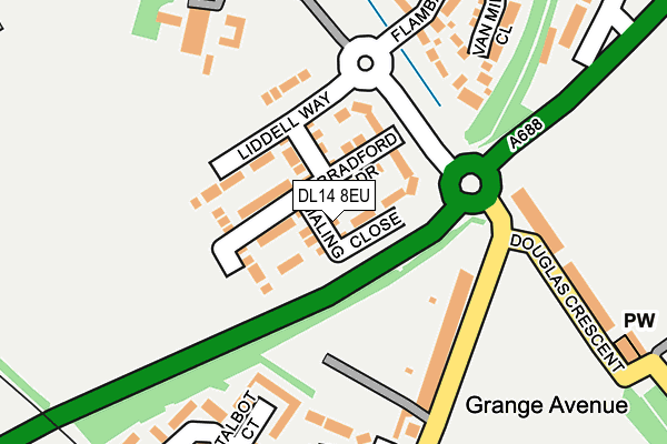 DL14 8EU map - OS OpenMap – Local (Ordnance Survey) DL14 8EU map - OS OpenMap – Local (Ordnance Survey)