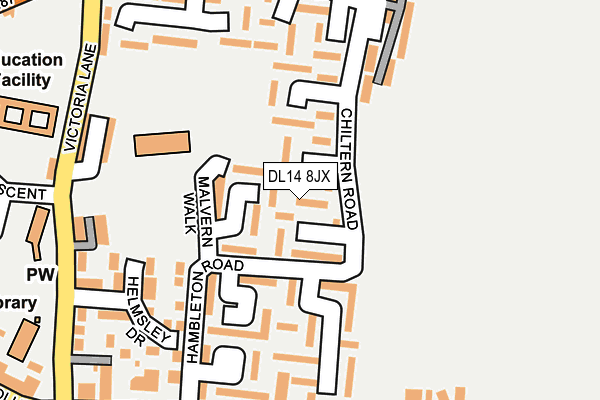 DL14 8JX map - OS OpenMap – Local (Ordnance Survey) DL14 8JX map - OS OpenMap – Local (Ordnance Survey)