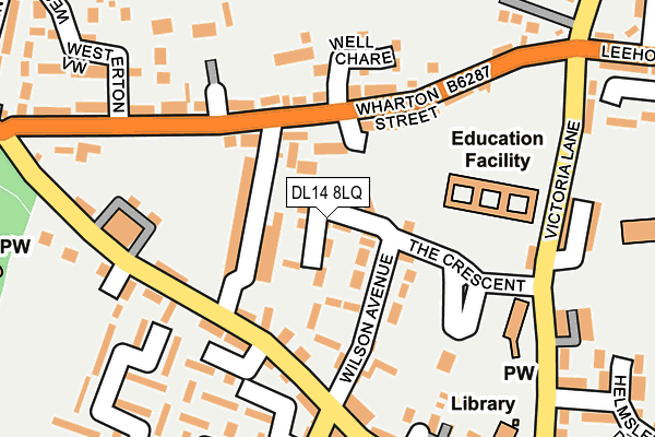 DL14 8LQ map - OS OpenMap – Local (Ordnance Survey) DL14 8LQ map - OS OpenMap – Local (Ordnance Survey)