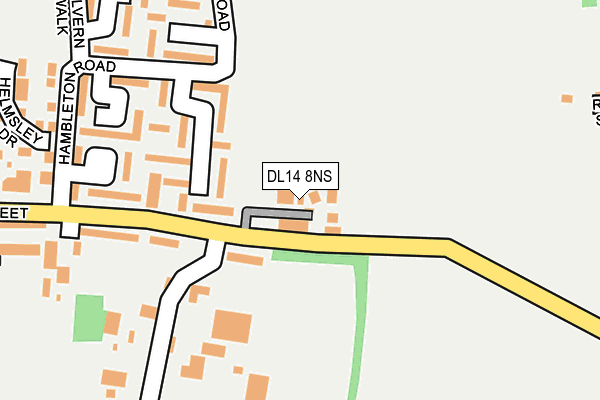 DL14 8NS map - OS OpenMap – Local (Ordnance Survey) DL14 8NS map - OS OpenMap – Local (Ordnance Survey)