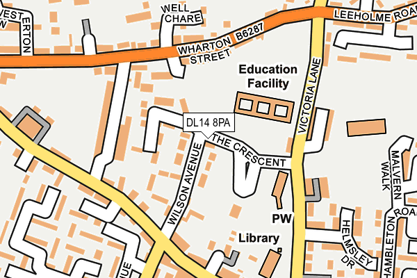 DL14 8PA map - OS OpenMap – Local (Ordnance Survey) DL14 8PA map - OS OpenMap – Local (Ordnance Survey)