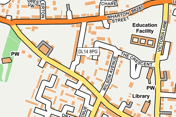 DL14 8PG map - OS OpenMap – Local (Ordnance Survey) DL14 8PG map - OS OpenMap – Local (Ordnance Survey)