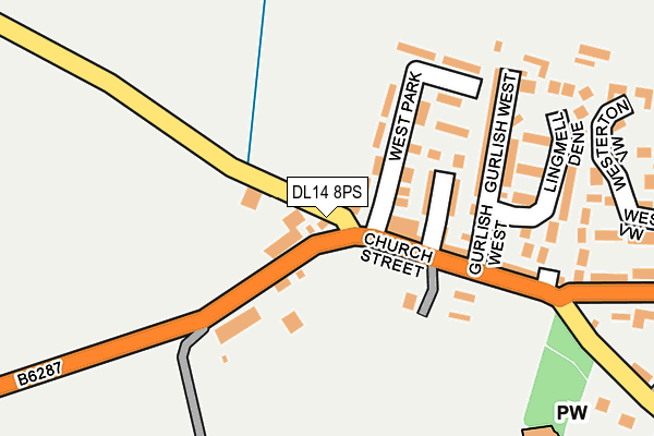 DL14 8PS map - OS OpenMap – Local (Ordnance Survey) DL14 8PS map - OS OpenMap – Local (Ordnance Survey)