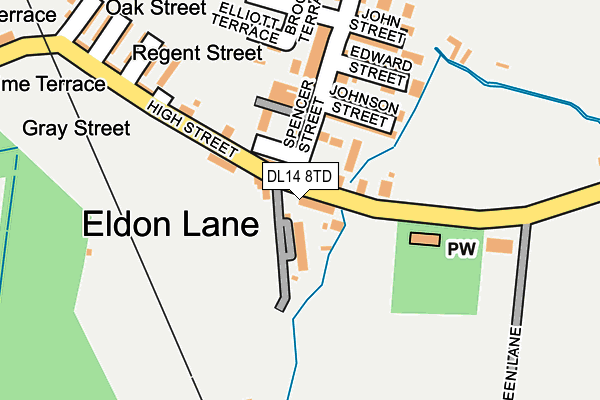 DL14 8TD map - OS OpenMap – Local (Ordnance Survey) DL14 8TD map - OS OpenMap – Local (Ordnance Survey)