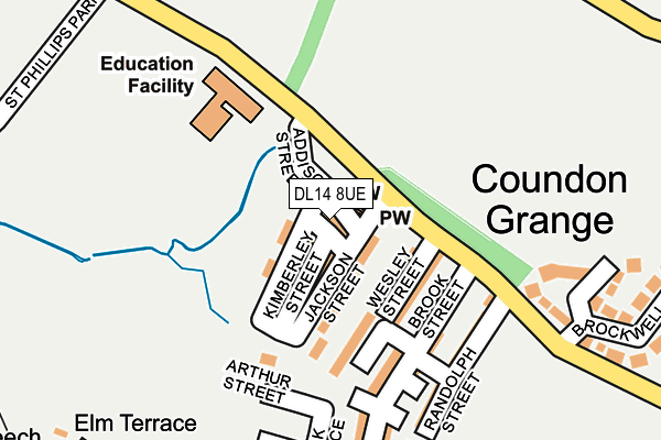 DL14 8UE map - OS OpenMap – Local (Ordnance Survey) DL14 8UE map - OS OpenMap – Local (Ordnance Survey)