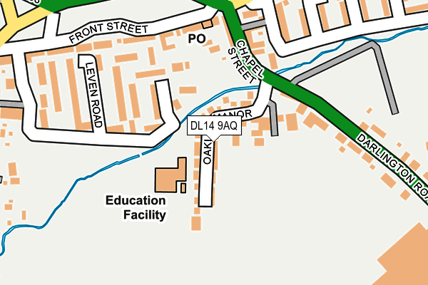 DL14 9AQ map - OS OpenMap – Local (Ordnance Survey) DL14 9AQ map - OS OpenMap – Local (Ordnance Survey)