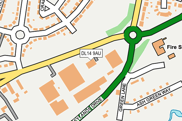 DL14 9AU map - OS OpenMap – Local (Ordnance Survey) DL14 9AU map - OS OpenMap – Local (Ordnance Survey)