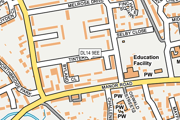 DL14 9EE map - OS OpenMap – Local (Ordnance Survey) DL14 9EE map - OS OpenMap – Local (Ordnance Survey)