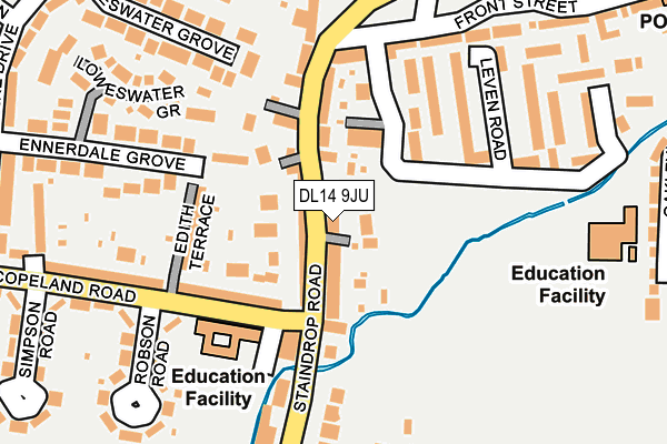 DL14 9JU map - OS OpenMap – Local (Ordnance Survey) DL14 9JU map - OS OpenMap – Local (Ordnance Survey)