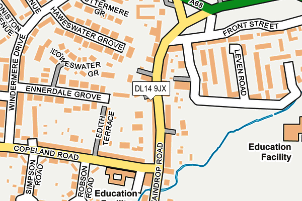 DL14 9JX map - OS OpenMap – Local (Ordnance Survey) DL14 9JX map - OS OpenMap – Local (Ordnance Survey)