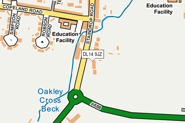 DL14 9JZ map - OS OpenMap – Local (Ordnance Survey) DL14 9JZ map - OS OpenMap – Local (Ordnance Survey)