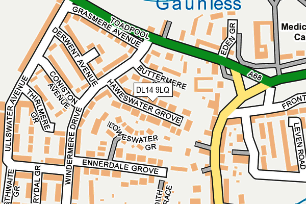 DL14 9LQ map - OS OpenMap – Local (Ordnance Survey) DL14 9LQ map - OS OpenMap – Local (Ordnance Survey)