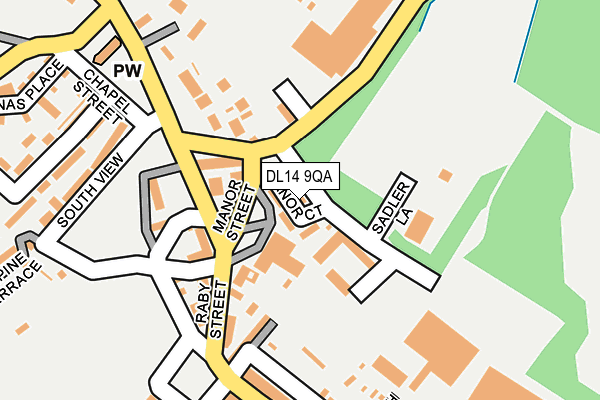 DL14 9QA map - OS OpenMap – Local (Ordnance Survey) DL14 9QA map - OS OpenMap – Local (Ordnance Survey)