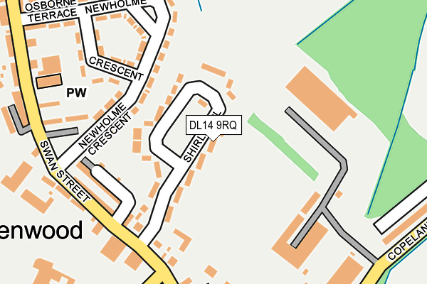 DL14 9RQ map - OS OpenMap – Local (Ordnance Survey) DL14 9RQ map - OS OpenMap – Local (Ordnance Survey)