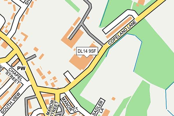 DL14 9SF map - OS OpenMap – Local (Ordnance Survey) DL14 9SF map - OS OpenMap – Local (Ordnance Survey)