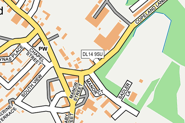 DL14 9SU map - OS OpenMap – Local (Ordnance Survey) DL14 9SU map - OS OpenMap – Local (Ordnance Survey)