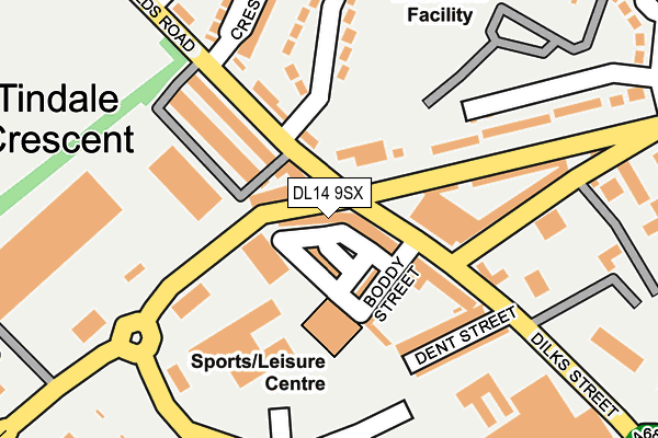 DL14 9SX map - OS OpenMap – Local (Ordnance Survey) DL14 9SX map - OS OpenMap – Local (Ordnance Survey)