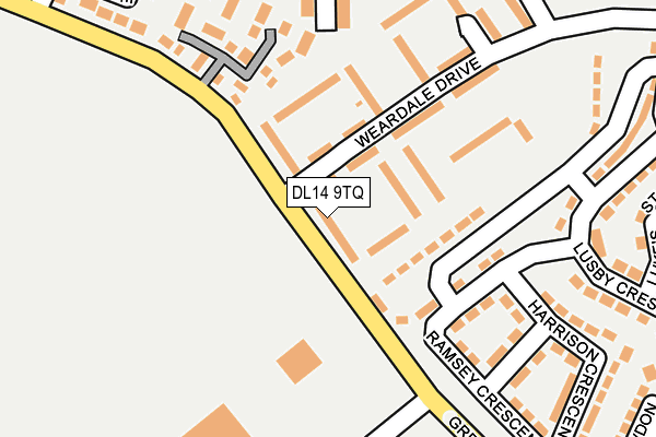 DL14 9TQ map - OS OpenMap – Local (Ordnance Survey) DL14 9TQ map - OS OpenMap – Local (Ordnance Survey)