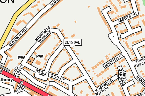 DL15 0AL map - OS OpenMap – Local (Ordnance Survey) DL15 0AL map - OS OpenMap – Local (Ordnance Survey)