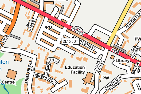 DL15 0DT map - OS OpenMap – Local (Ordnance Survey) DL15 0DT map - OS OpenMap – Local (Ordnance Survey)