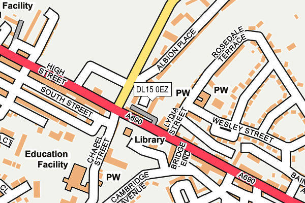DL15 0EZ map - OS OpenMap – Local (Ordnance Survey) DL15 0EZ map - OS OpenMap – Local (Ordnance Survey)