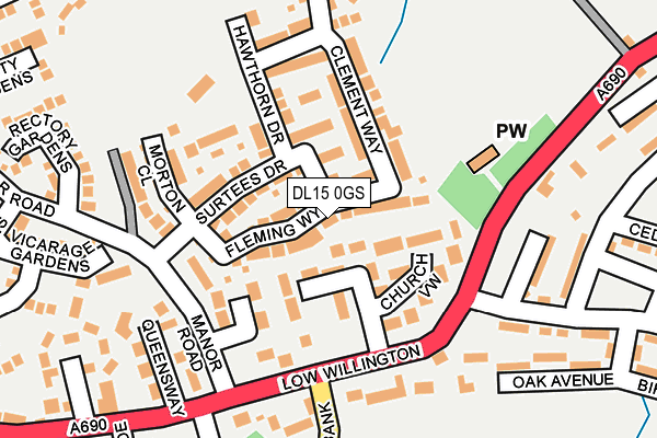 DL15 0GS map - OS OpenMap – Local (Ordnance Survey) DL15 0GS map - OS OpenMap – Local (Ordnance Survey)