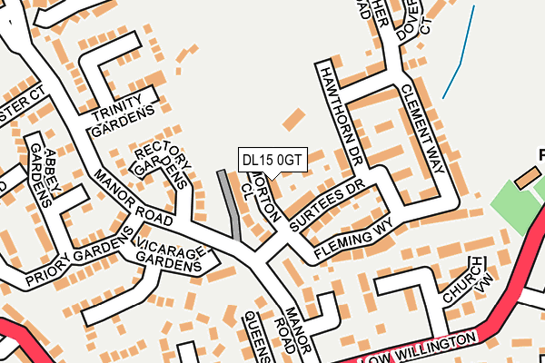 DL15 0GT map - OS OpenMap – Local (Ordnance Survey) DL15 0GT map - OS OpenMap – Local (Ordnance Survey)