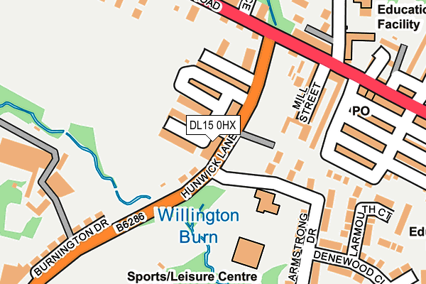 DL15 0HX map - OS OpenMap – Local (Ordnance Survey) DL15 0HX map - OS OpenMap – Local (Ordnance Survey)