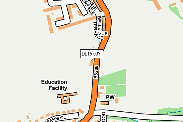 DL15 0JY map - OS OpenMap – Local (Ordnance Survey)