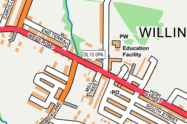 DL15 0PA map - OS OpenMap – Local (Ordnance Survey) DL15 0PA map - OS OpenMap – Local (Ordnance Survey)