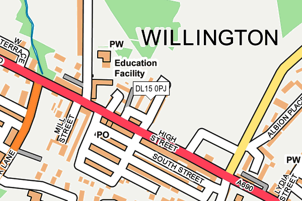 DL15 0PJ map - OS OpenMap – Local (Ordnance Survey) DL15 0PJ map - OS OpenMap – Local (Ordnance Survey)