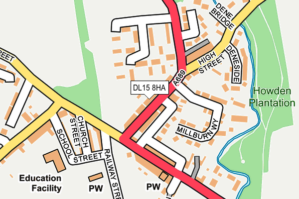DL15 8HA map - OS OpenMap – Local (Ordnance Survey) DL15 8HA map - OS OpenMap – Local (Ordnance Survey)
