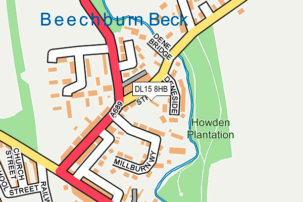 DL15 8HB map - OS OpenMap – Local (Ordnance Survey) DL15 8HB map - OS OpenMap – Local (Ordnance Survey)