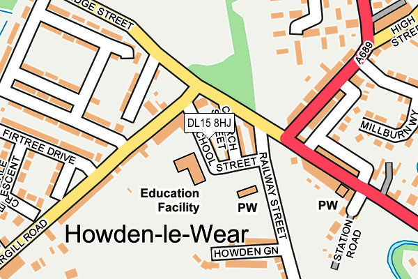 DL15 8HJ map - OS OpenMap – Local (Ordnance Survey) DL15 8HJ map - OS OpenMap – Local (Ordnance Survey)