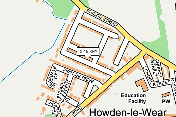 DL15 8HY map - OS OpenMap – Local (Ordnance Survey) DL15 8HY map - OS OpenMap – Local (Ordnance Survey)