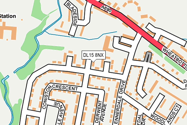 DL15 8NX map - OS OpenMap – Local (Ordnance Survey) DL15 8NX map - OS OpenMap – Local (Ordnance Survey)