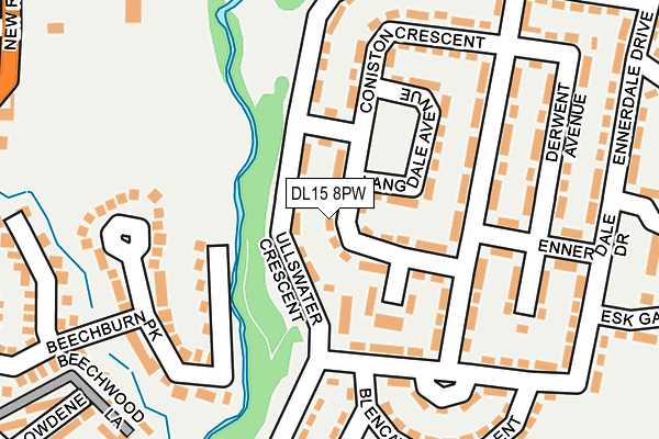 DL15 8PW map - OS OpenMap – Local (Ordnance Survey) DL15 8PW map - OS OpenMap – Local (Ordnance Survey)