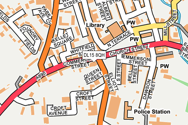 DL15 8QH map - OS OpenMap – Local (Ordnance Survey) DL15 8QH map - OS OpenMap – Local (Ordnance Survey)