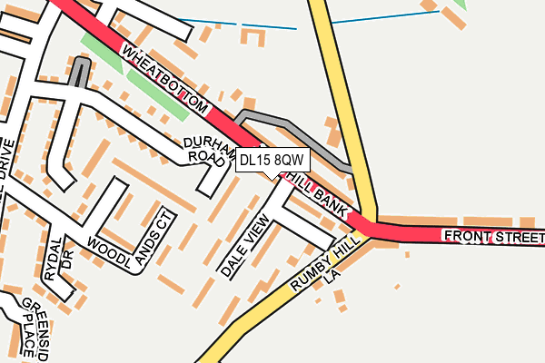 DL15 8QW map - OS OpenMap – Local (Ordnance Survey) DL15 8QW map - OS OpenMap – Local (Ordnance Survey)