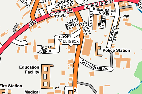DL15 8QX map - OS OpenMap – Local (Ordnance Survey) DL15 8QX map - OS OpenMap – Local (Ordnance Survey)