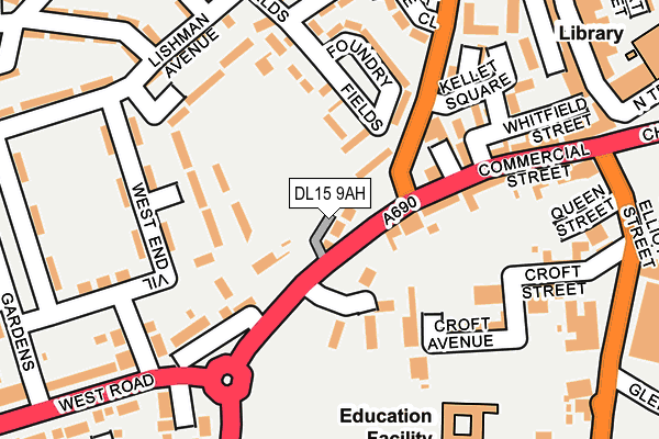 DL15 9AH map - OS OpenMap – Local (Ordnance Survey) DL15 9AH map - OS OpenMap – Local (Ordnance Survey)