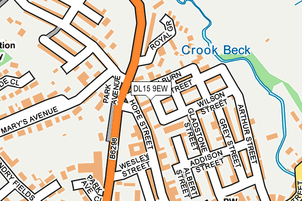 DL15 9EW map - OS OpenMap – Local (Ordnance Survey) DL15 9EW map - OS OpenMap – Local (Ordnance Survey)
