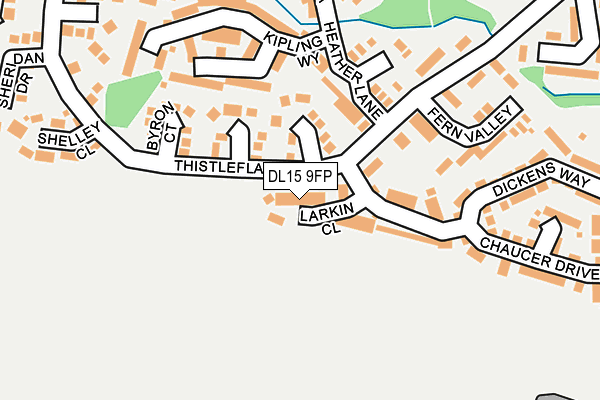 DL15 9FP map - OS OpenMap – Local (Ordnance Survey) DL15 9FP map - OS OpenMap – Local (Ordnance Survey)