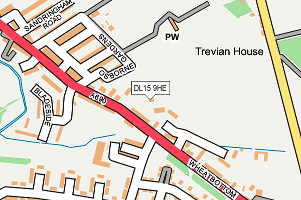 DL15 9HE map - OS OpenMap – Local (Ordnance Survey) DL15 9HE map - OS OpenMap – Local (Ordnance Survey)