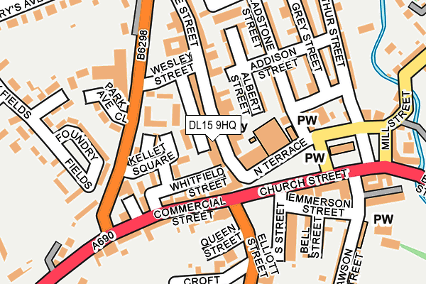 DL15 9HQ map - OS OpenMap – Local (Ordnance Survey) DL15 9HQ map - OS OpenMap – Local (Ordnance Survey)